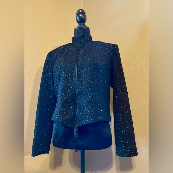 Jessica Howard Jacket Royal Blue with Black Size 14 - Picture 3 of 12